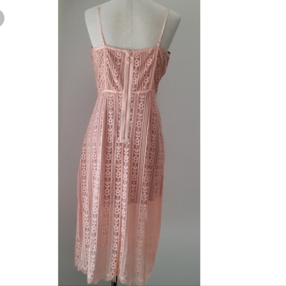 🍋For Love and Lemons Dakota Peach Lace Midi Dress - Picture 6 of 12